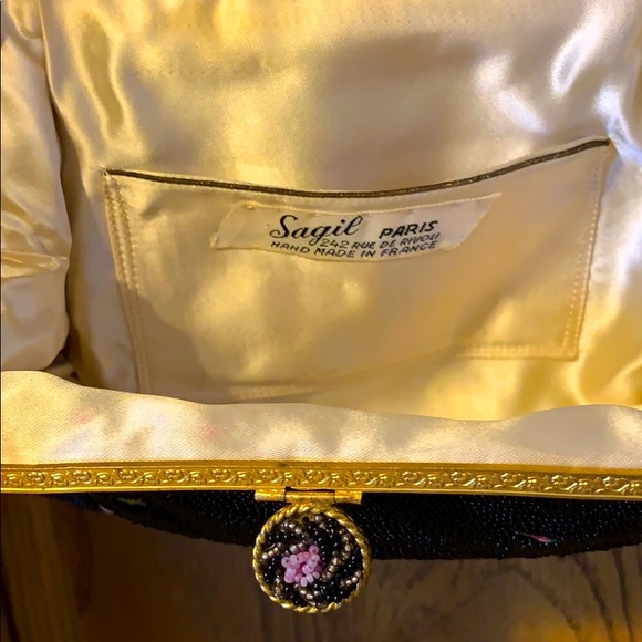 Vintage SAGIL Paris handmade enamel & beaded purse - Picture 4 of 4